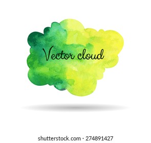 Green watercolor cloud 