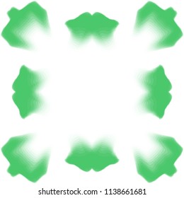 green watercolor clover shaped mirror frame border pattern, vector illustration