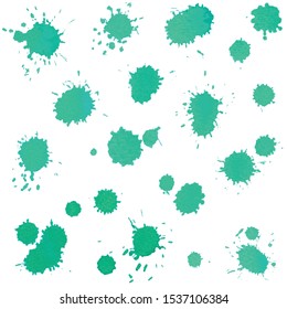 Green Watercolor Drop Splash Vector Hand drawn for design