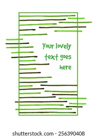 Green watercolor lines vector background with space for your text