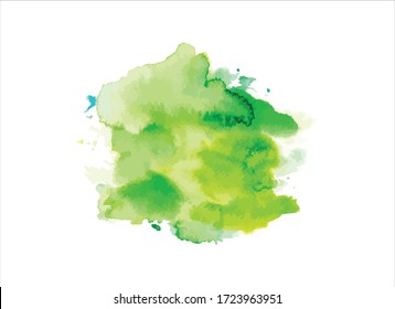 Green Watercolor Paint Stroke Background Vector Illustration