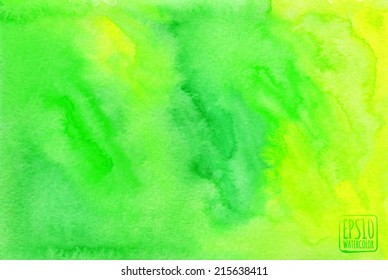 Green watercolor painted vector background