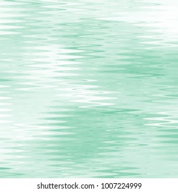 green watercolor rippled zig zag pattern with white areas, vector illustration