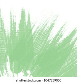 green watercolor semi circle pattern with visible dry paint brush strokes, vector illustration