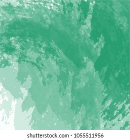 green watercolor splash pattern with visible brush strokes in semi circle alignment, vector illustration