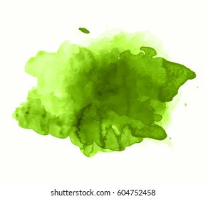 Green watercolor splash vector