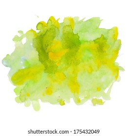 Green watercolor spot. Vector illustration.