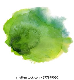 Green Watercolor Spot. Vector Illustration.