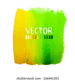 green watercolor square. Vector
