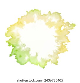 Green watercolor stain. Abstract hand paint texture. Nature design element. Eco environment concept. Vector illustration EPS 10.