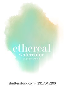 green watercolor stain. soft colorful vector splash on white background. eps 8