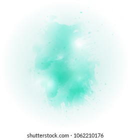Green watercolor. Vector abstract background