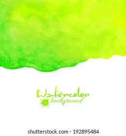 Green watercolor vector background