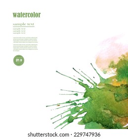 Green watercolor vector background