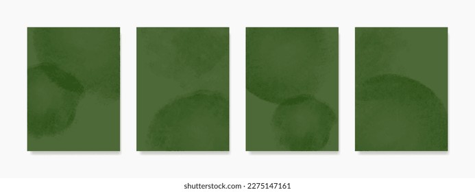 Fondos vectoriales de acuarela verde con diseños abstractos para plantillas, afiches y decoración de habitación.