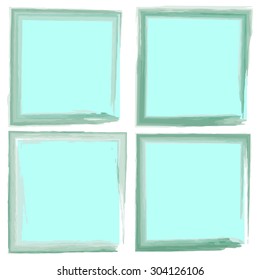 green watercolor vector frame