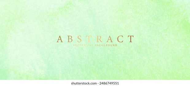 Green watercolor vector texture background for poster, cover, banner, flyer, cards. Hand drawn light green spring illustration for design. Summer minimalistic background. Paper texture.