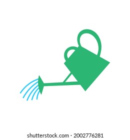Poder de riego verde, icono plano, ilustración vectorial.