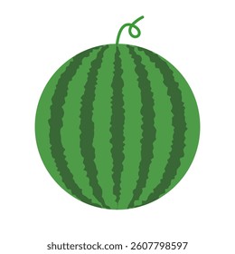 Green Watermelon with Striped Pattern Design. Vector.