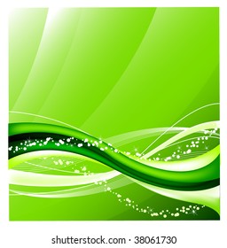 Green wave abstract background