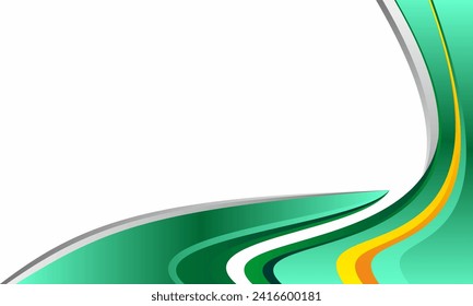 green wave abstract background design