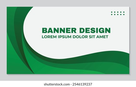 Green wave abstract background modern banner template, vector banner. abstract geometric banner. design template for web banner.
