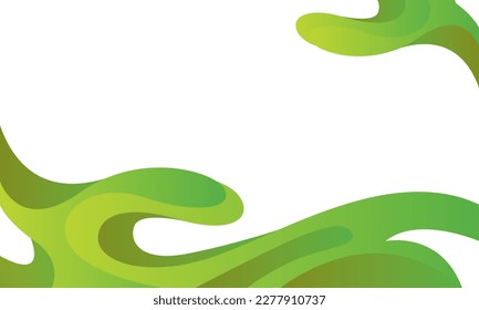 Green Wave abstract background. natural eco banner isolated on white. vector EPS 10