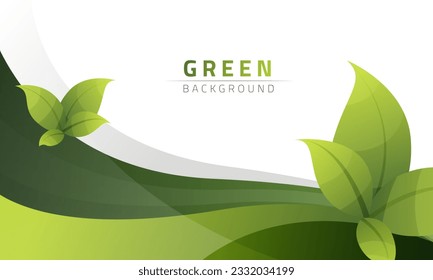Fondo abstracto de la ola verde. banner ecológico natural aislado en blanco. vector