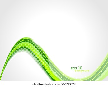 Green wave abstract background. Vector illustration.