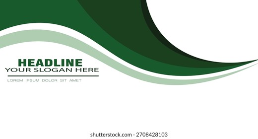 Plantilla de Anuncio de negocios de diseño moderno abstracto de onda verde, fondo geométrico abstracto con diseño de gradiente moderno. Plantilla para negocios, cubierta moderna, presentación, volante, folleto. Vector