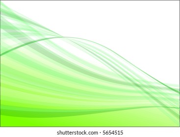 Green wave abstract vector background