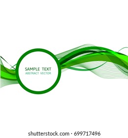 Green wave abstract vector background Graphic Design with copy space