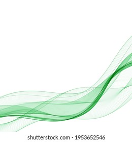 green wave. abstract vector graphics