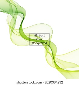 Green wave background. Abstract vector wave. Design element