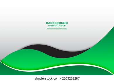 Green Wave Background Banner Design Template for Business Presentation and Poster Design