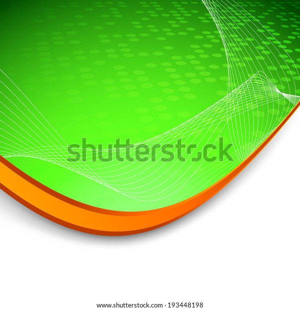 Green\
wave background with border. Vector\
illustration