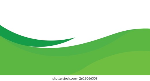 Fondo de la onda verde. Elemento de encabezado y pie de página curvo