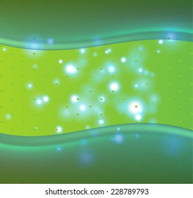 Green wave background with dots light 