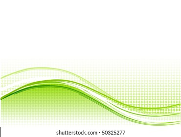 Green Wave Background With Lines