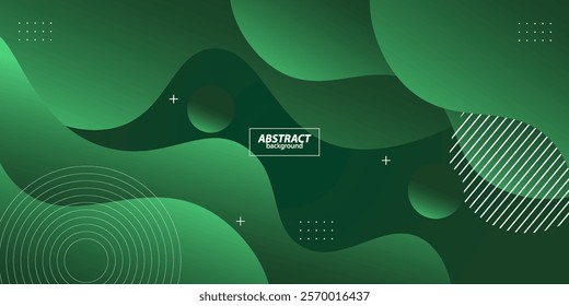 Green wave background with simple line shapes and patterns. Simple green wave design. Modern geometric shape concept. Vector eps10