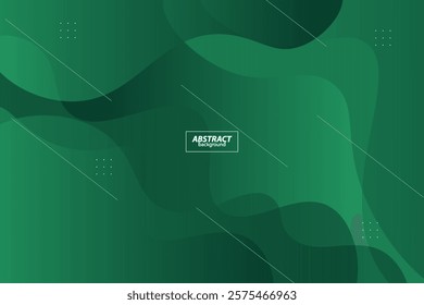 Green wave background with simple line shapes and patterns. Simple green wave design. Modern geometric shape concept. Vector eps10