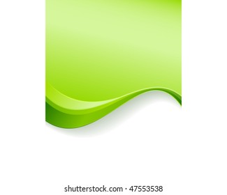 Green wave background template. Abstract background with copy space for text. Great for environment, nature or spring related topics.