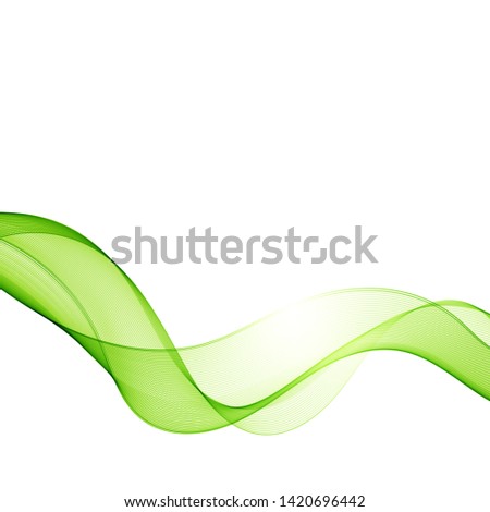 
Green wave background. Transparent stream of green vector wave.