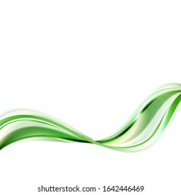
Green wave background. Vector abstract design element for brochure, poster, certificate banner.