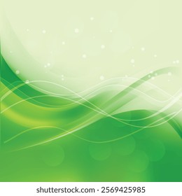Green Wave Background Vector Illustration