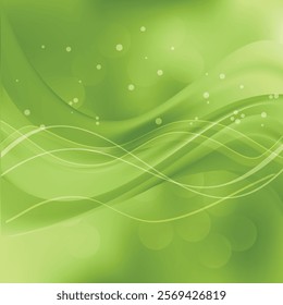 Green Wave Background Vector Illustration
