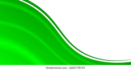 green wave background. vibrant green wave design with a smooth gradient effect on a white background, creating a fresh, modern, and energetic abstract look.