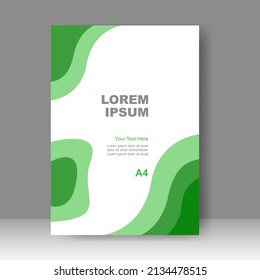 Green wave Brochure template layout design. Annual report, catalog, Corporate business. Simple Flyer promotion. magazine. Vector illustration