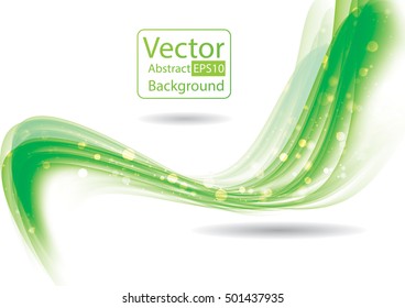 Green wave business template with sparkle bokeh modern  pattern for website design. Abstract vector business background design.