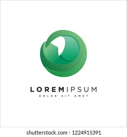 Green wave circle abstract logo vector, circle wave fluid abstract logo template, wave fluid abstract icon